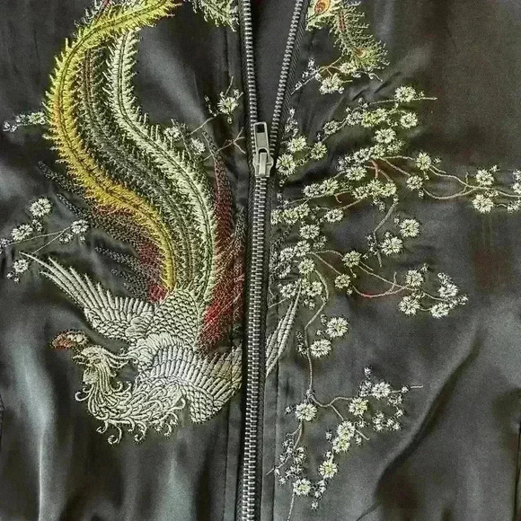 JOLT Jacket With Front Embroidery - Satin Blk & Powder Pink - B33 - Picture 4 of 6